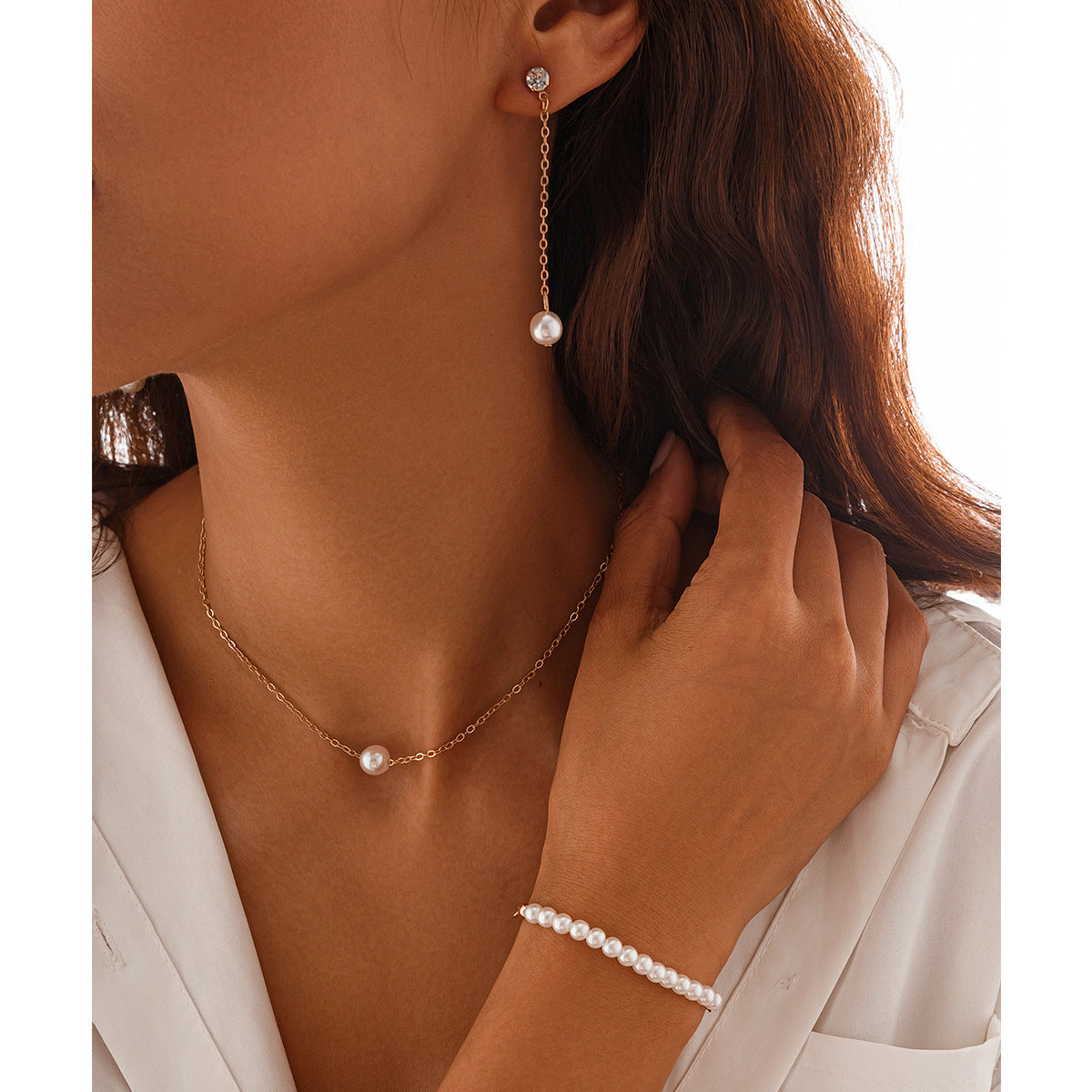 Collana perle e croce
