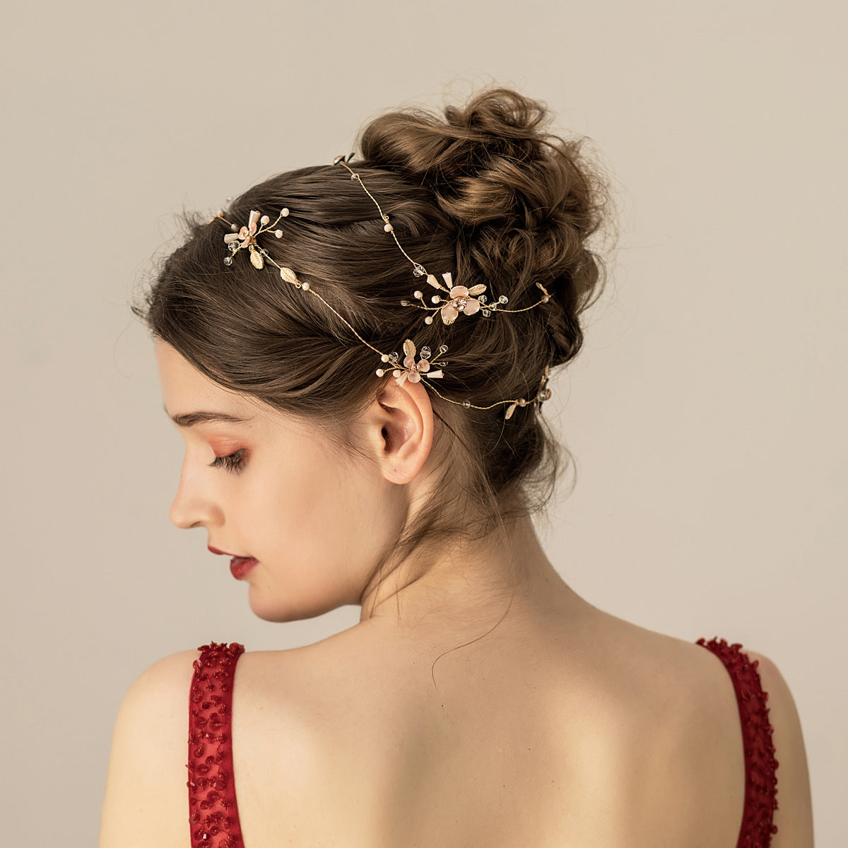 Fascia sposa fiori colorati