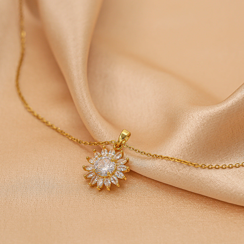 Collana girasole dorata