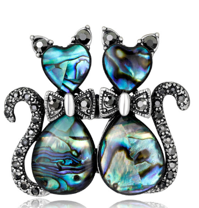 Spilla gatto in strass