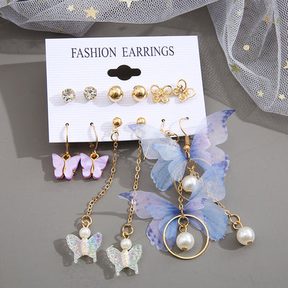Set orecchini farfalla perla