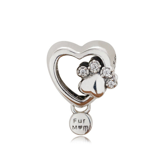 Charm cuore con impronte