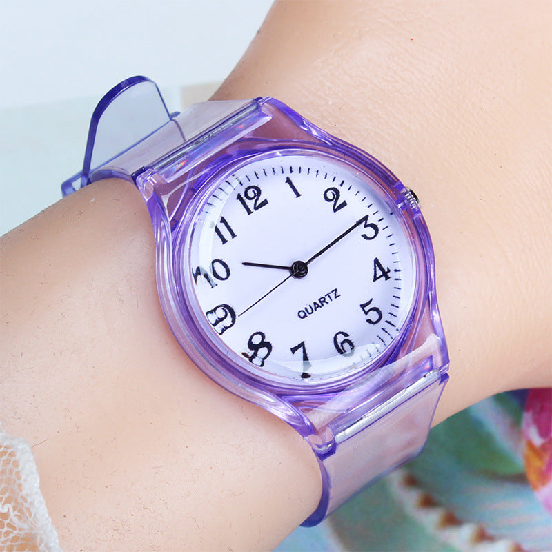 Orologio cinturino trasparente