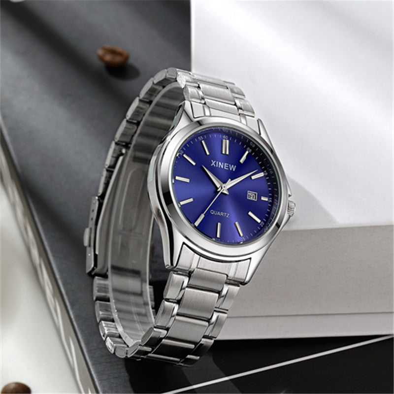 Orologio acciaio con calendario casual