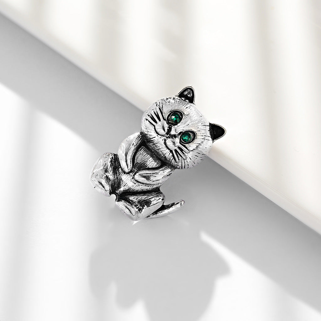 Spilla animale vintage con strass