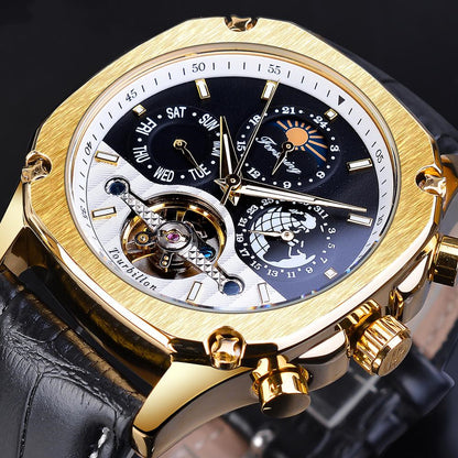 Orologio meccanico traforato impermeabile da uomo