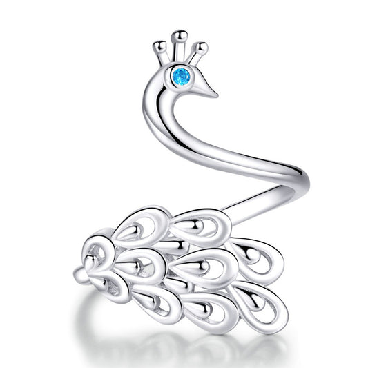Anello Pavone Oro bianco