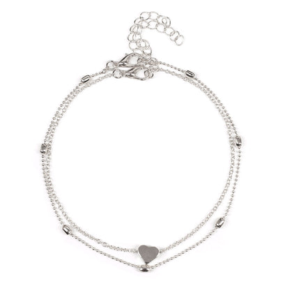 Cavigliera perline cuore