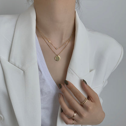 Collana doppio strato titanio con pendente