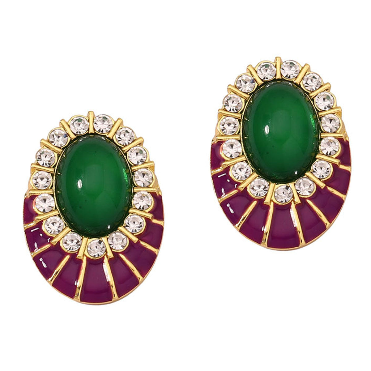 Anello design geometrico verde