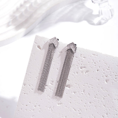 Orecchini titanio frangia strass
