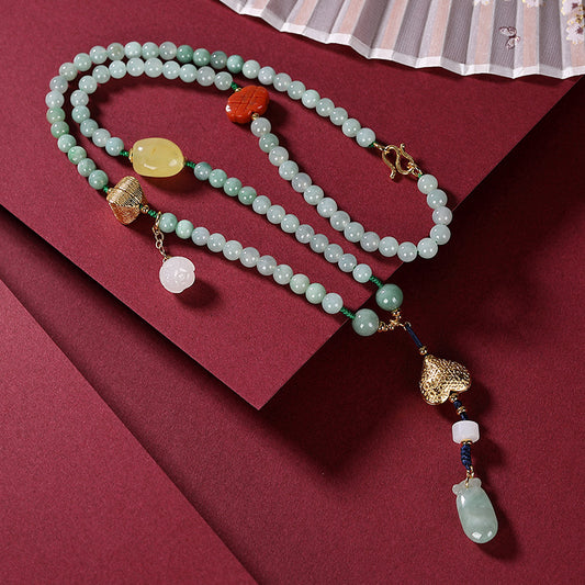 Collana loto giada rossa