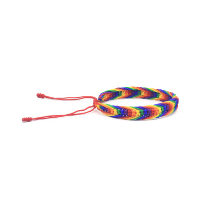 Bracciale intrecciato arcobaleno da mano