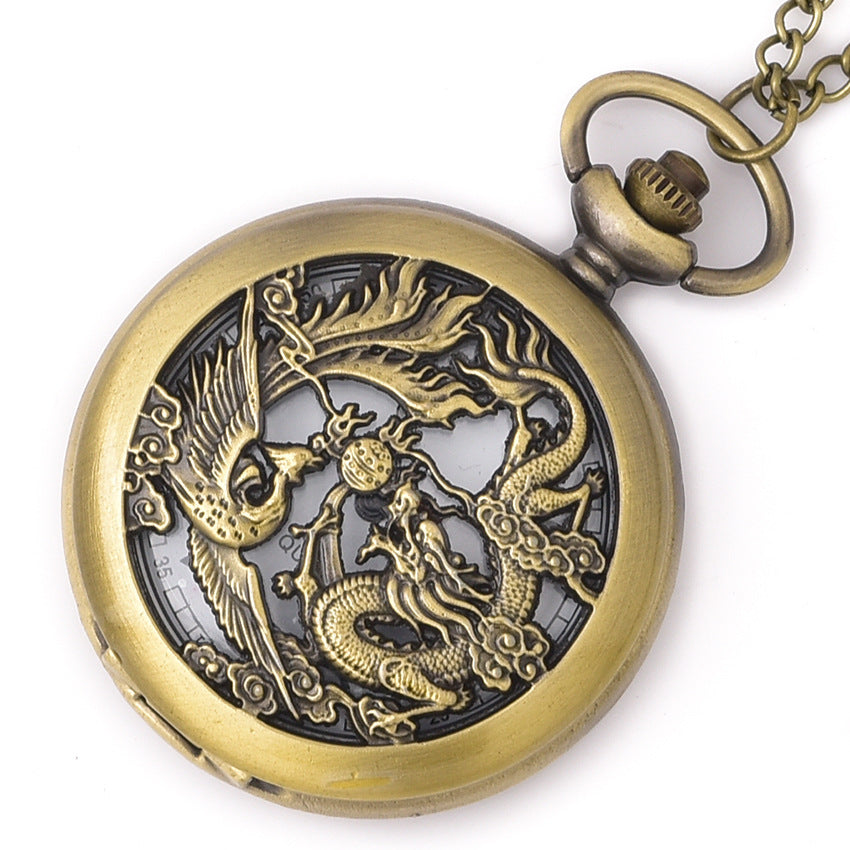 Orologio da tasca drago-fenice
