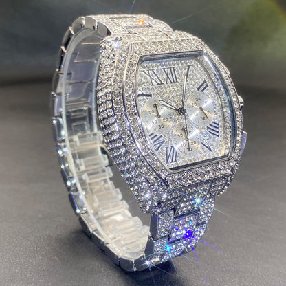 Orologio uomo cronografo tonneau con diamanti