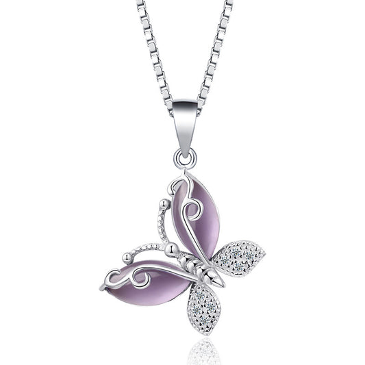 Collana argento cristallo farfalla