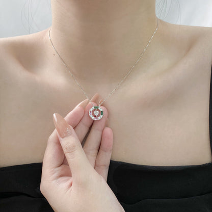 Collana cuore geometrico colorata