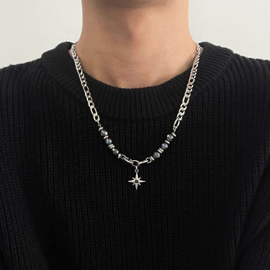 Collana stella titanio 8 punte uomo