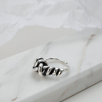 Anello argento giapponese multistrato