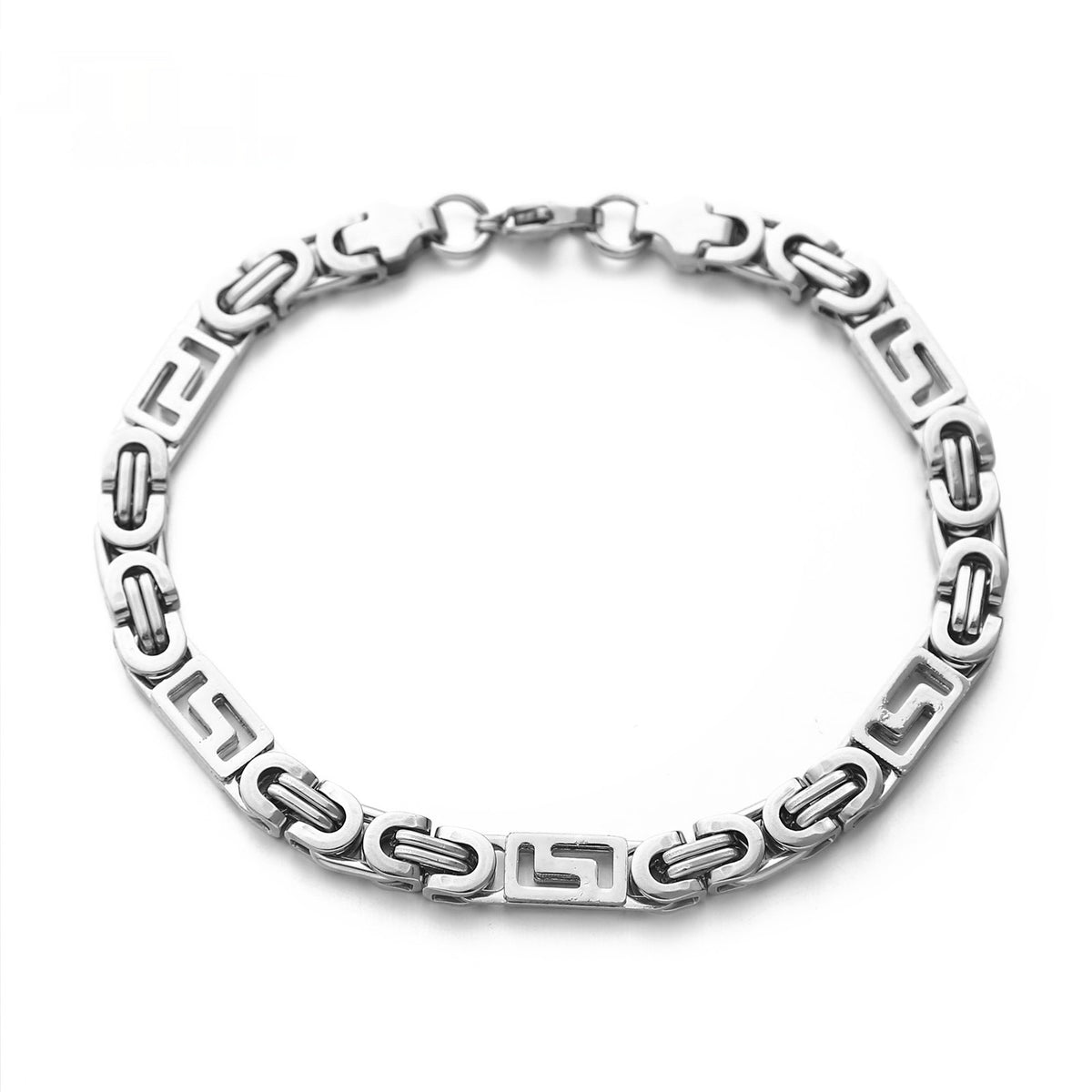 Bracciale catena acciaio fatto a mano