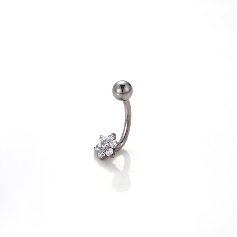 Piercing ombelico fiore zircone