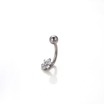 Piercing ombelico fiore zircone