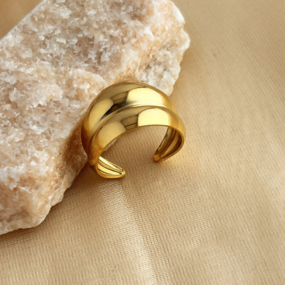 Anello acciaio geometrico cavo