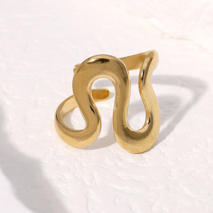 Anello titanio geometrico regolabile