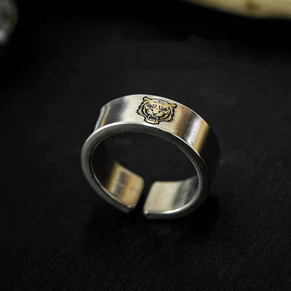 Anello tigre argento tibetano