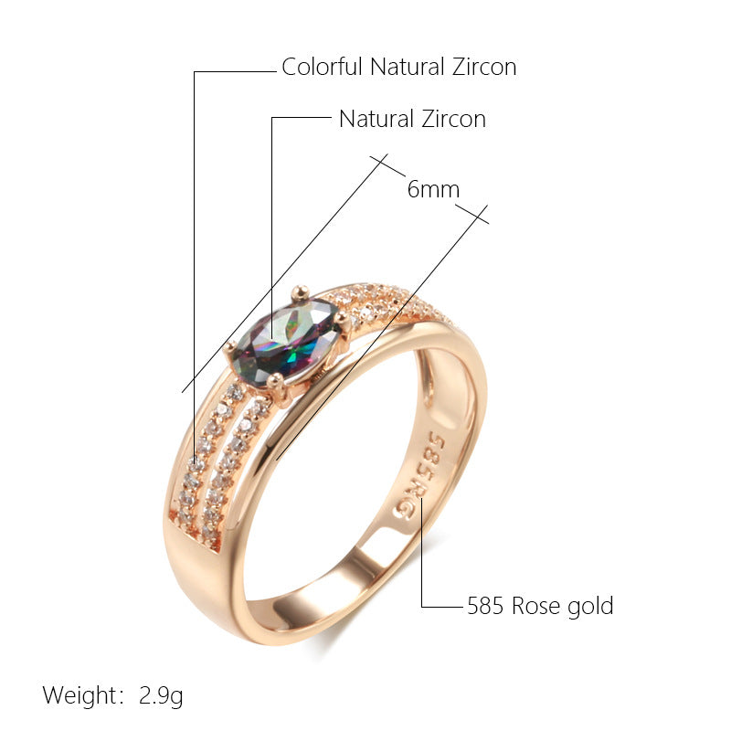 Anello petali bicolore