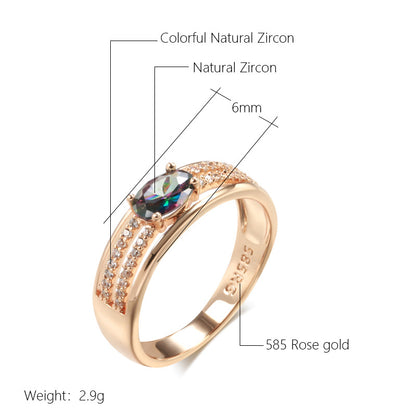 Anello petali bicolore