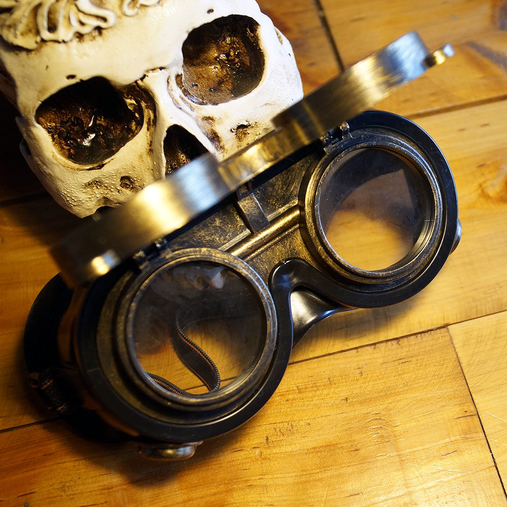 Occhiali steampunk rotondi industriali