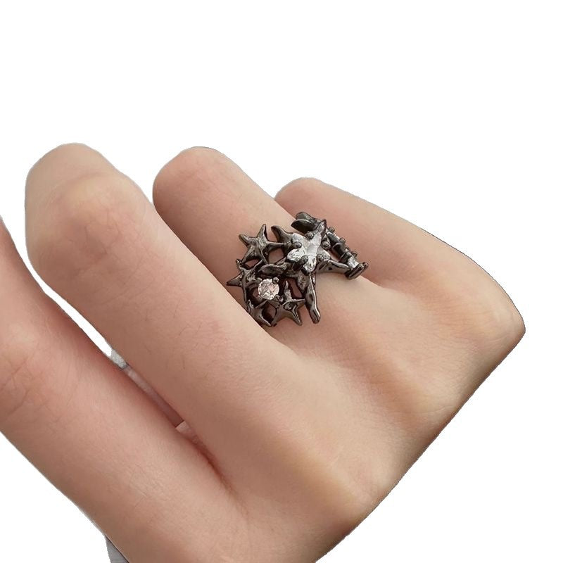 Anello stelle da donna scuro