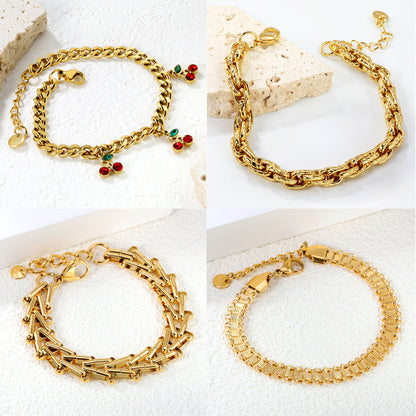 Bracciale ciliegia placcato oro
