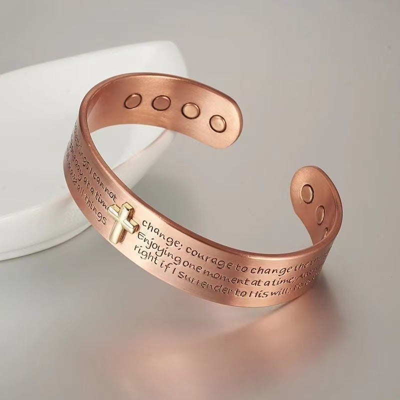 Bracciale croce rame regolabile