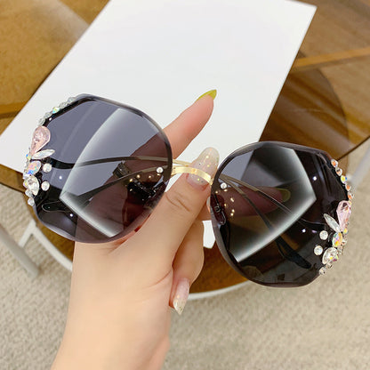 Occhiali da sole senza montatura con strass