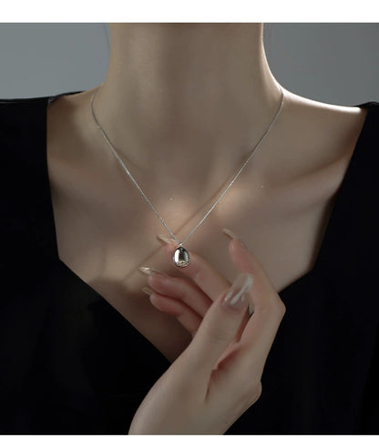 Collana argento geometrica Ovale concava