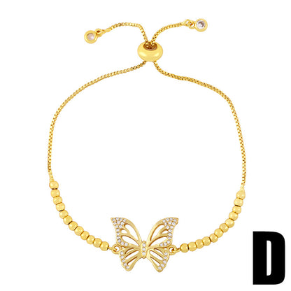 Bracciale farfalla zircone regolabile