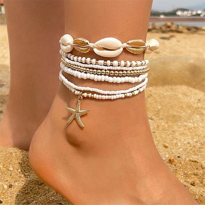 Cavigliera con perline stile boho