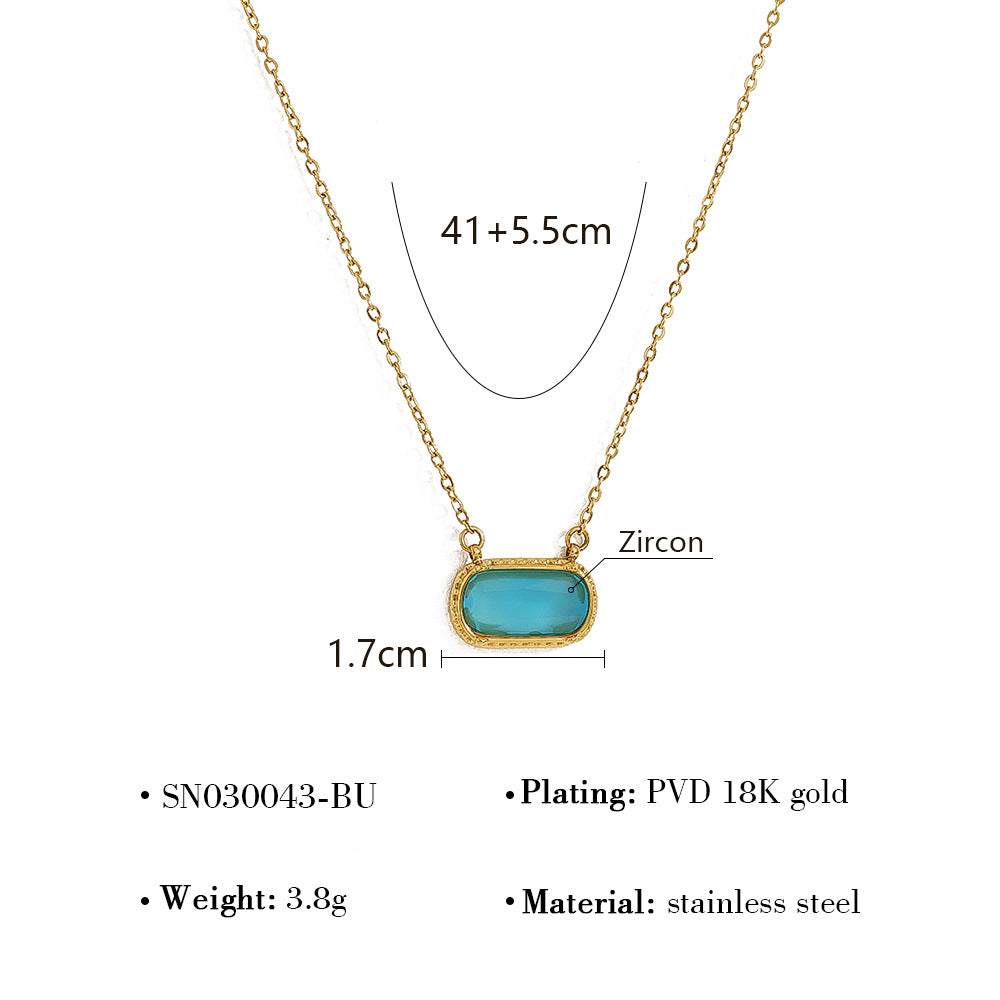 Collana ovale ciondolo quadrato