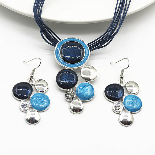 Set collana e orecchini geometrici corto