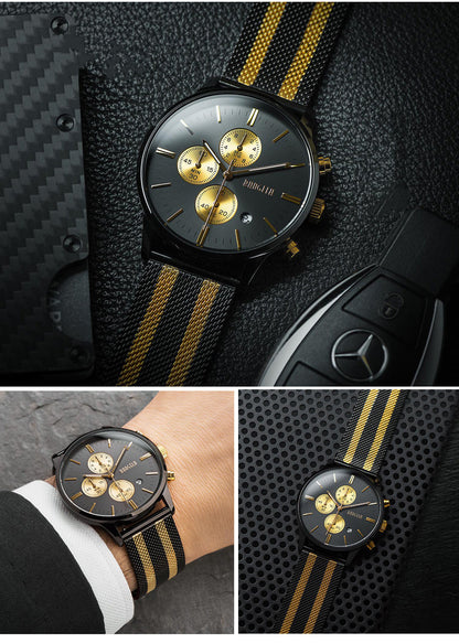 Orologio cinturino mesh in acciaio