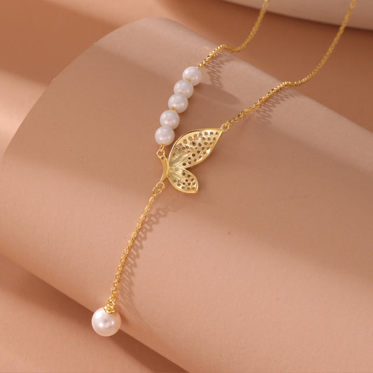 Collana farfalla nappina zircone