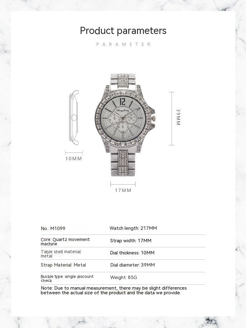 Orologio cronografo acciaio con diamanti
