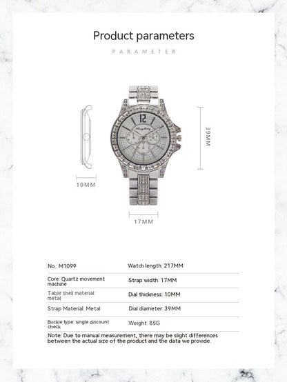 Orologio cronografo acciaio con diamanti