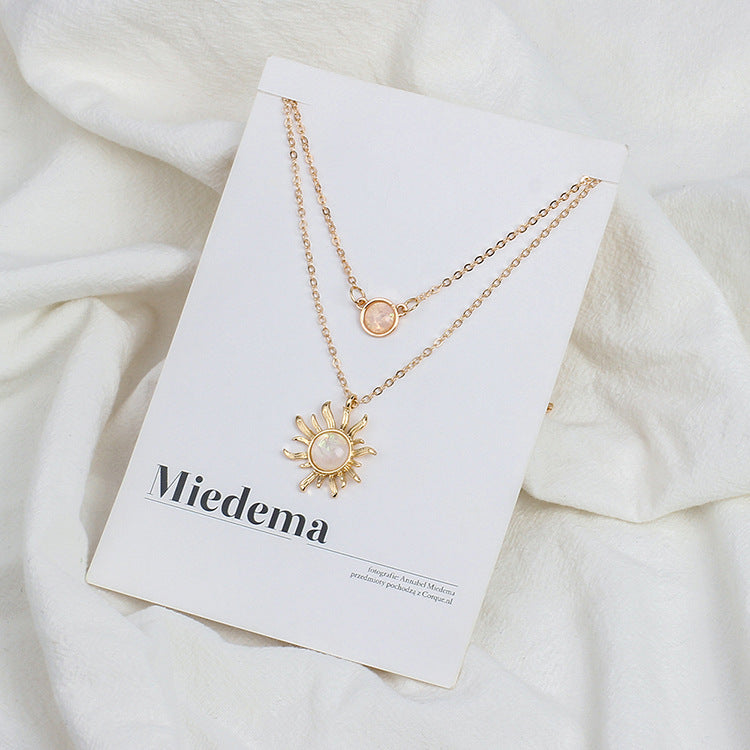 Collana girocollo fiore opale