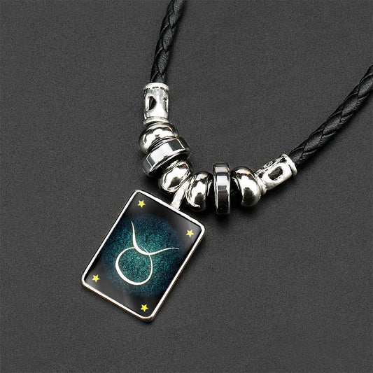 Collana segni zodiacali ossidiana