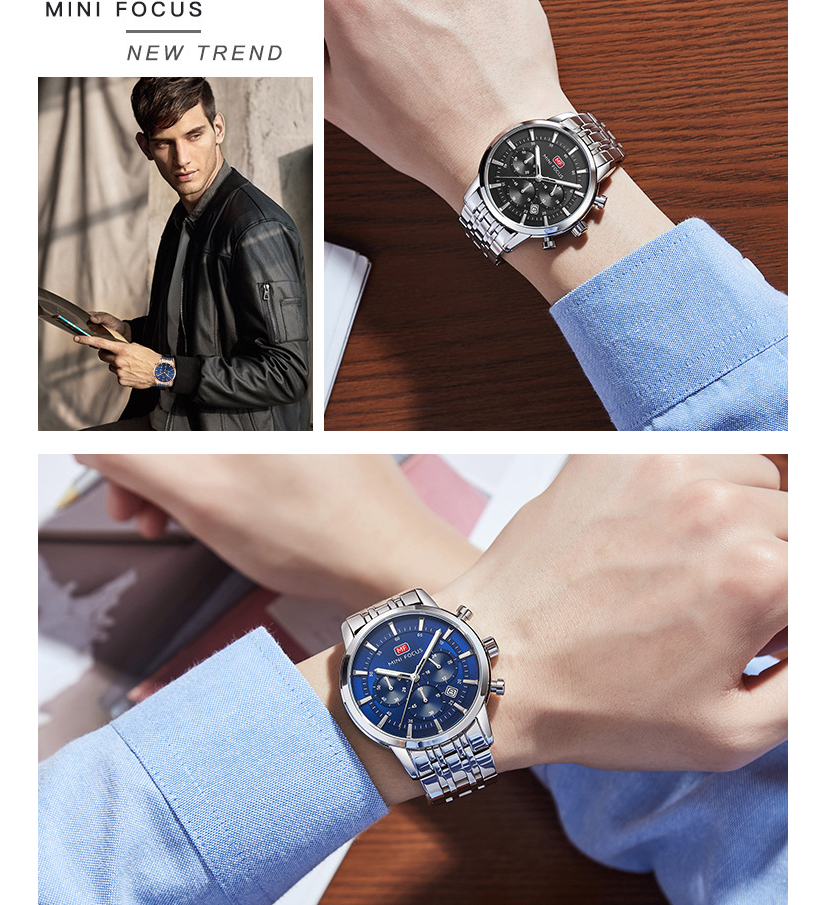 Orologio quarzo quadrante grande impermeabile
