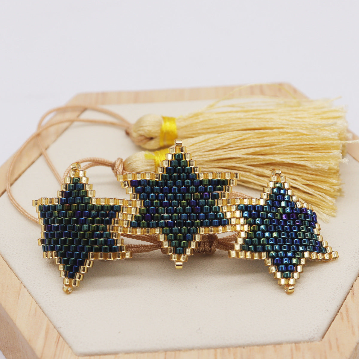 Bracciale bohemien esagonale nappa