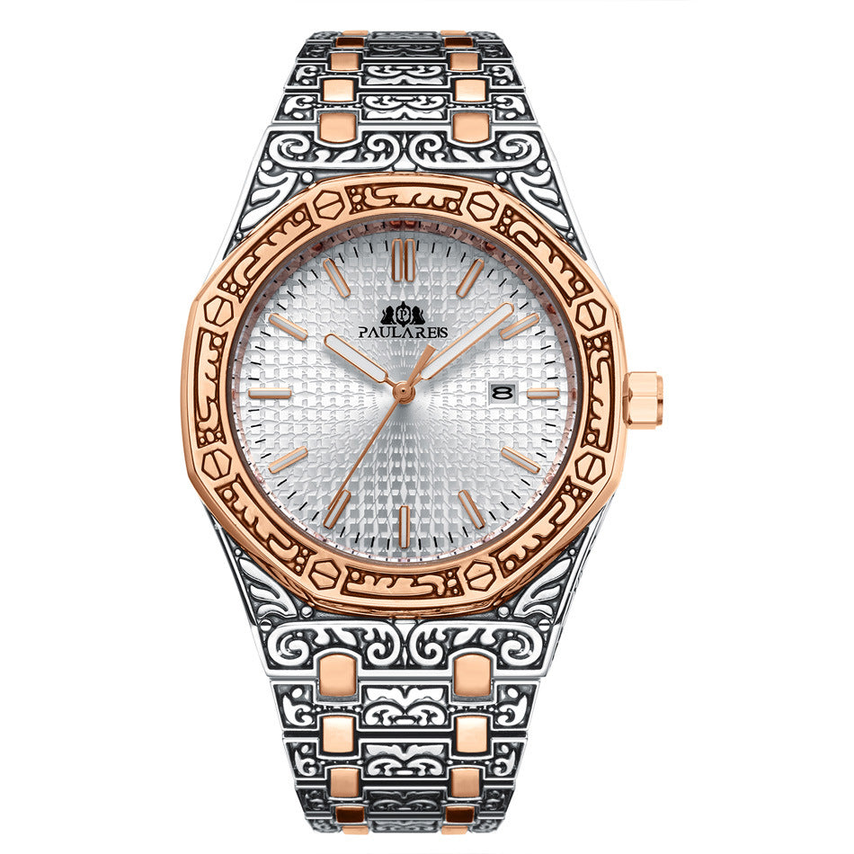 Orologio con calendario da uomo quercia